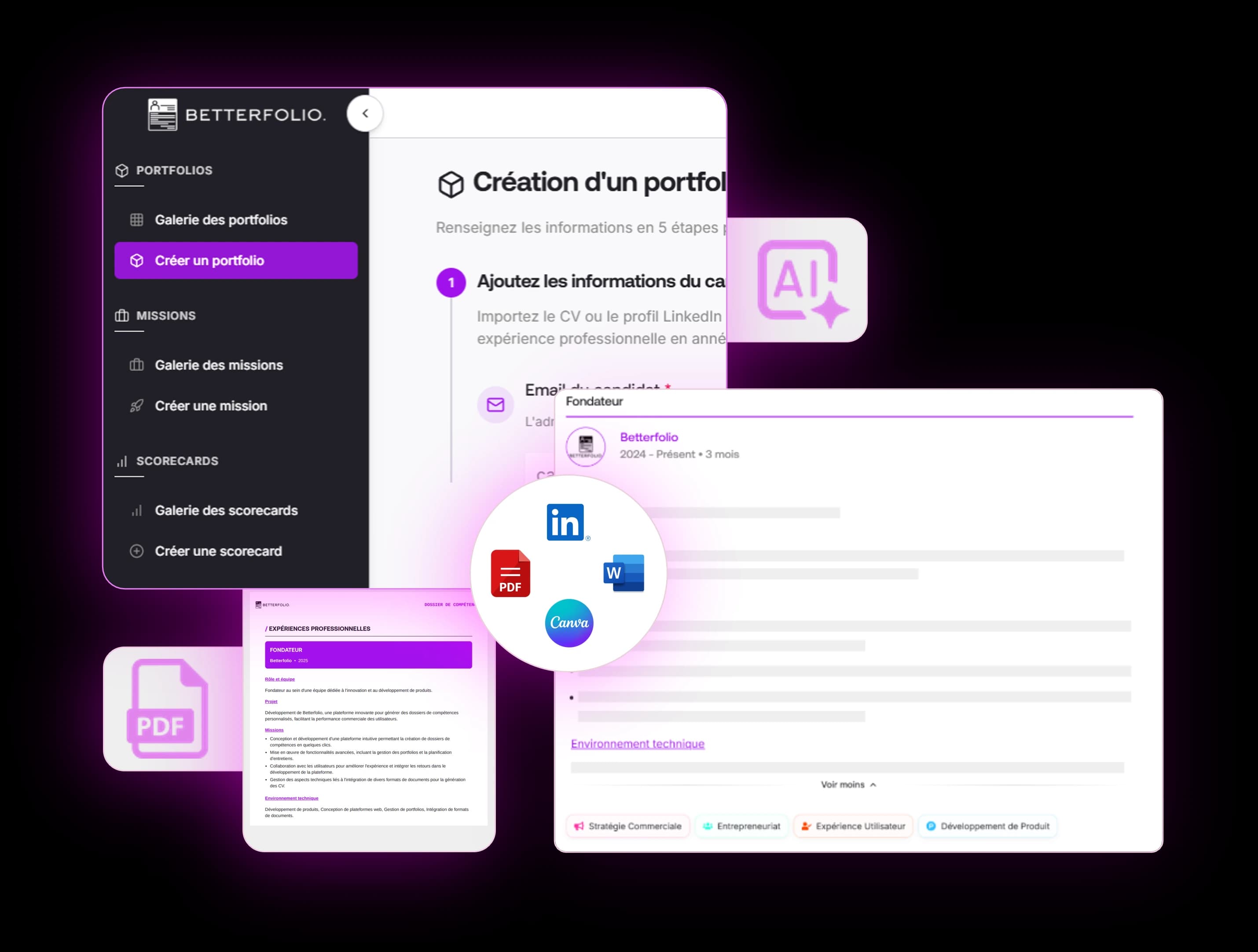 Interface d'upload de CV